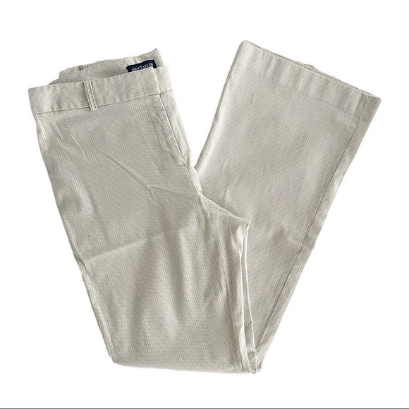 Ann Taylor Womans‎ Striped Ivory Mid Rise Casual Cotton Stretch Dress Pant 10 - Picture 3 of 10